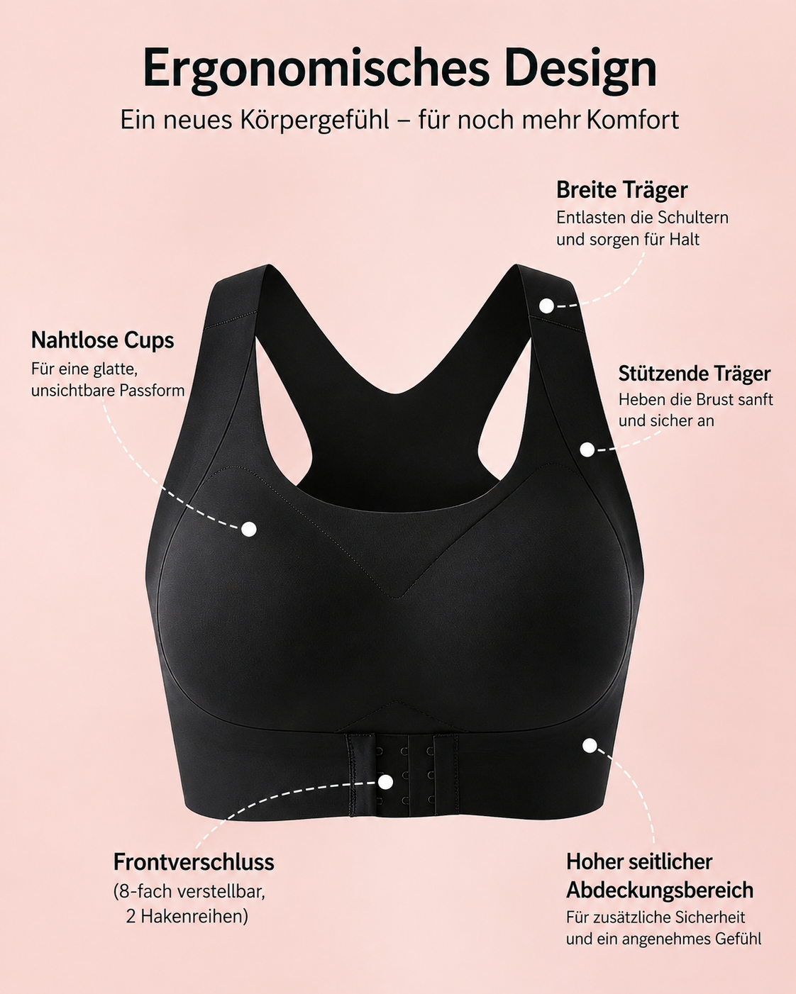 NUR HEUTE – 50 % RABATT auf den bügellosen Cross-Back-Haltungs-BH mit Frontverschluss