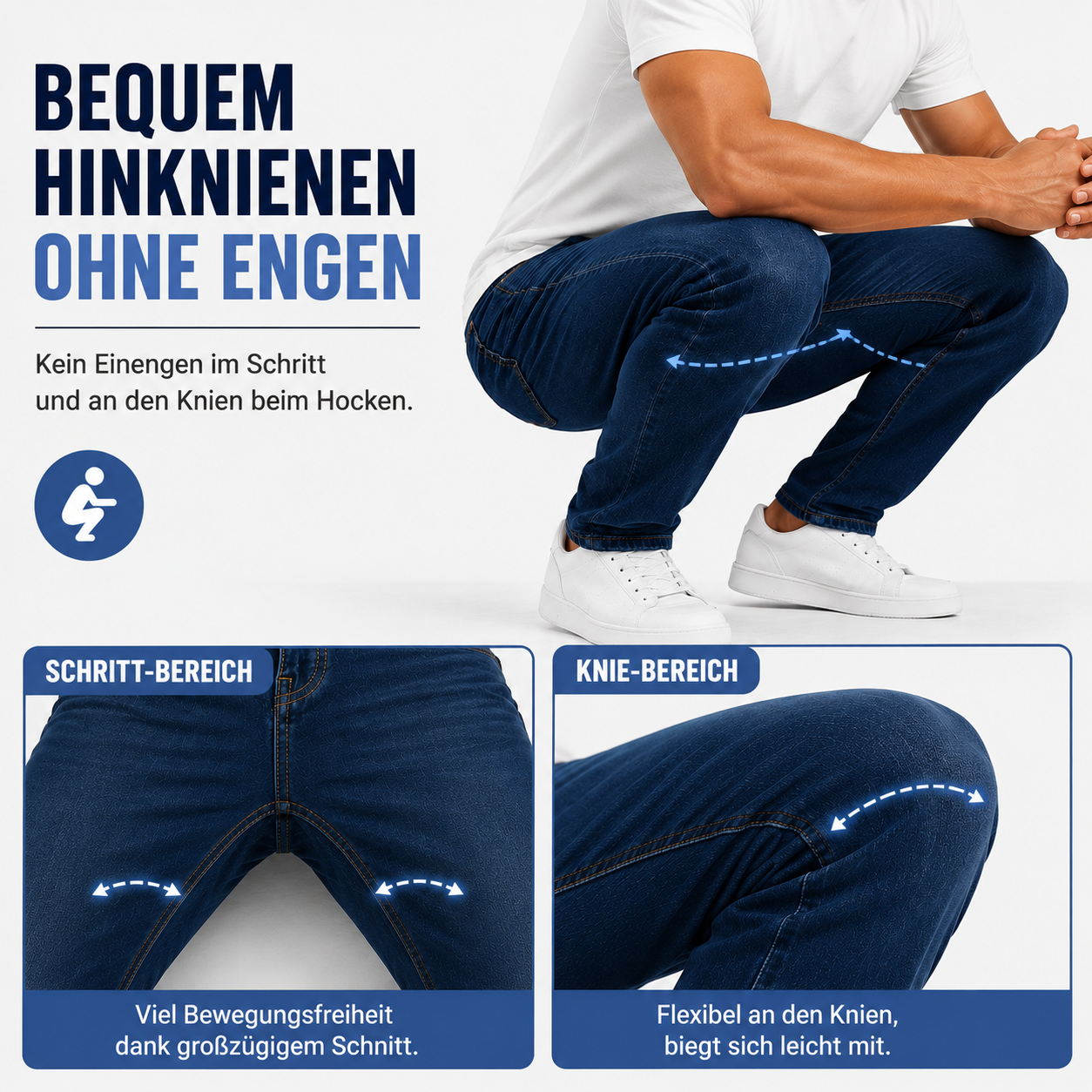 Herren Comfort-Stretch-Jeans mit schmalem geradem Bein – Lässige Alltagshose